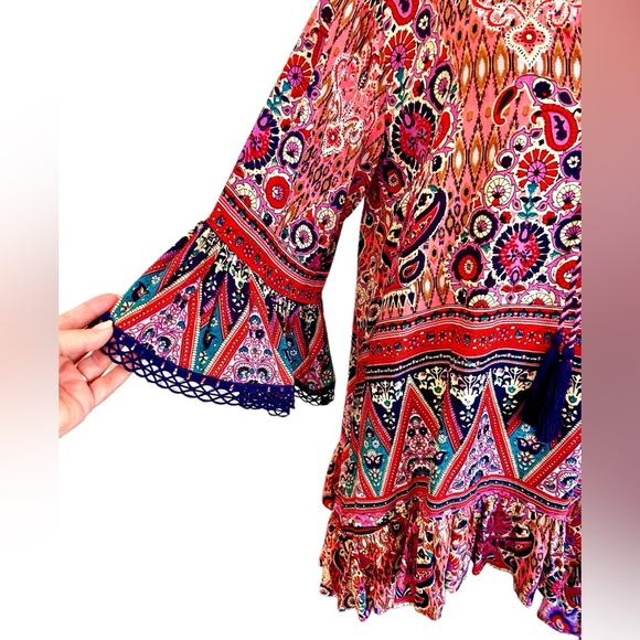 COPY - Breathtaking Bohemian tunic by Naudic of Australia. Sz Med - Picture 2 of 9